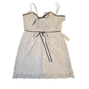 NWT The For Love & Lemons Josette Mini Dress White Lace Small